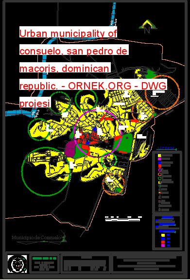 Urban municipality of consuelo, san pedro de macoris, dominican republic. Autocad Çizimi