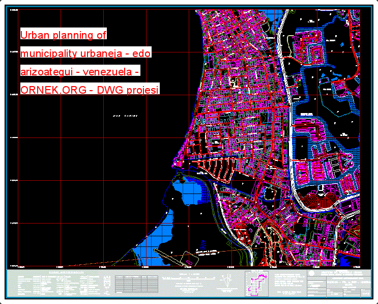 Urban planning of municipality urbaneja - edo arizoategui - venezuela Autocad Çizimi