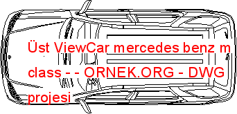 Üst ViewCar mercedes benz m class - Autocad Çizimi