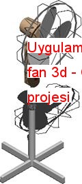 Uygulamalı malzemeler ile fan 3d Autocad Çizimi
