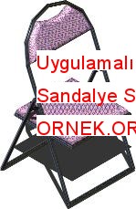 Uygulamalı malzemeler ile Sandalye Samsonite 3d Autocad Çizimi
