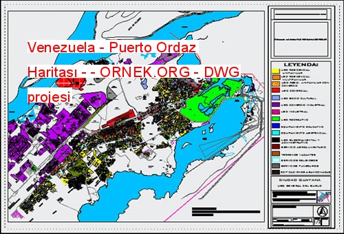 Venezuela - Puerto Ordaz Haritası - Autocad Çizimi