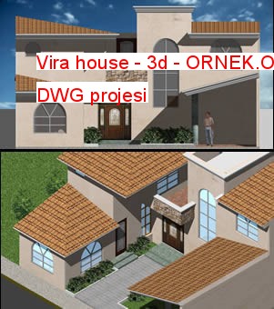 Vira house - 3d Autocad Çizimi