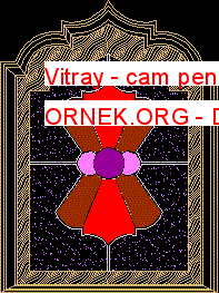 Vitray - cam pencere Autocad Çizimi