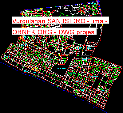 Vurgulanan SAN ISIDRO - lima Autocad Çizimi