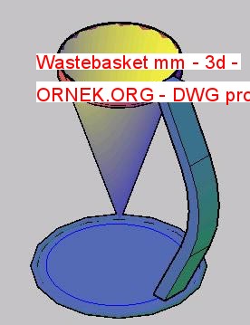 Wastebasket mm - 3d Autocad Çizimi