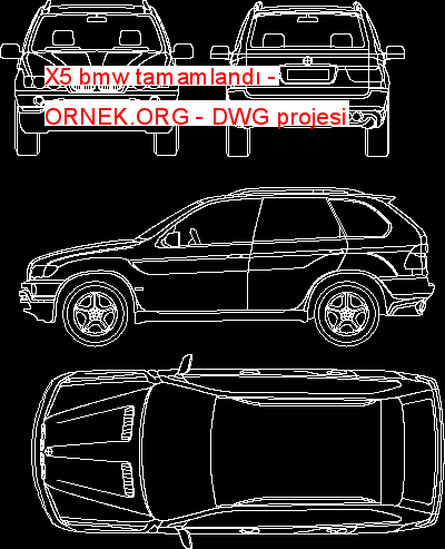 X5 bmw tamamlandı Autocad Çizimi