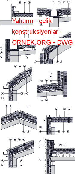 Yalıtımı - çelik konstrüksiyonlar Autocad Çizimi