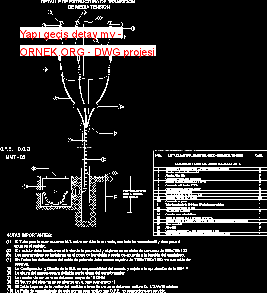 Yapı geçiş detay mv Autocad Çizimi