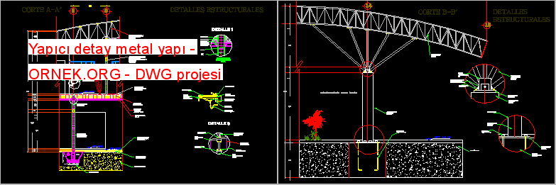 Yapıcı detay metal yapı Autocad Çizimi