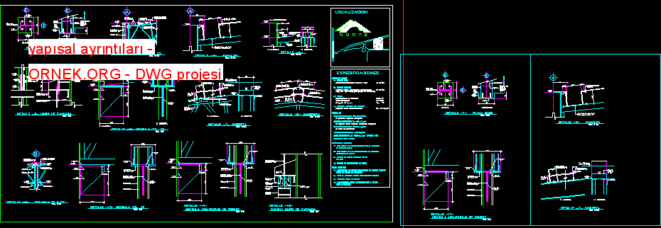 yapısal ayrıntıları Autocad Çizimi