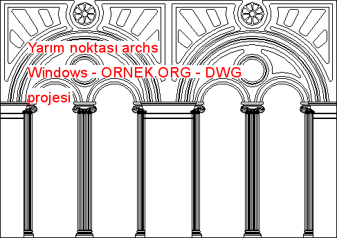 Yarım noktası archs Windows Autocad Çizimi