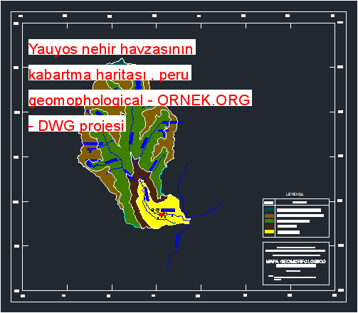 Yauyos nehir havzasının kabartma haritası , peru geomophological