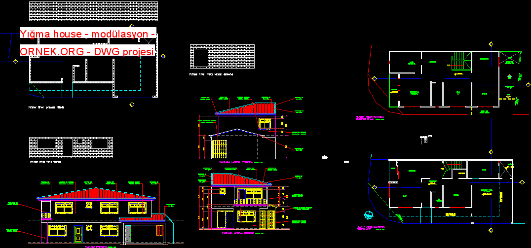 Yığma house - modülasyon Autocad Çizimi