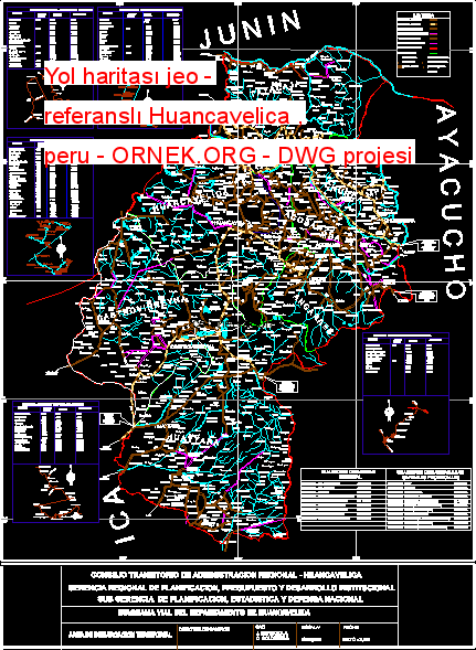 Yol haritası jeo - referanslı Huancavelica , peru