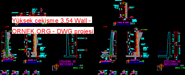 Yüksek çekişme 3,54 Wall Autocad Çizimi