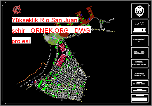 Yükseklik Rio San Juan şehir Autocad Çizimi
