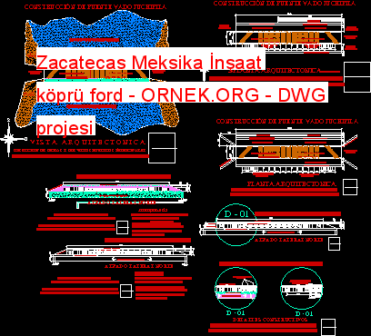 Zacatecas Meksika İnşaat köprü ford Autocad Çizimi