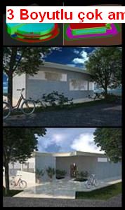 3 Boyutlu çok amaçlı salon ve yönetim binası Autocad Çizimi