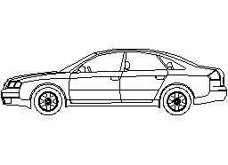 Audi - A6 - görünümü Autocad Çizimi