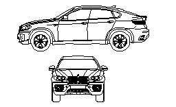 BMW X6 2d görünümü Autocad Çizimi