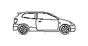 Honda Civic yan Autocad Çizimi
