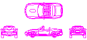 MAZDA - ROADSTER - PLAN - yüksekliklerde Autocad Çizimi