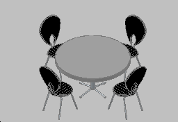 masa ve sandalyeler Autocad Çizimi