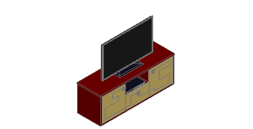 TV tezgah 3D Autocad Çizimi