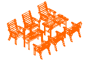 bahçe mobilyaları 3D Autocad Çizimi