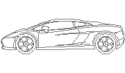 Lamborghini Gallardo yan Autocad Çizimi