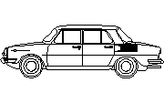 Yandan görünüm Škoda100 Autocad Çizimi