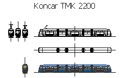 Tramvay Koncar TMK 2200 Autocad Çizimi