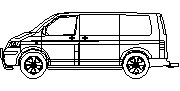 2010 - VW T5 2003 taşıyacak Autocad Çizimi