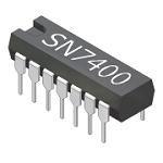 Entegre devre tipi SN7400 DIL 14 pin Autocad Çizimi