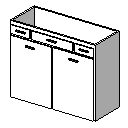 Base Cabinet Çift Kapı 3 - Çekmece yok Süpürgelik Autocad Çizimi