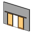 Panel Kapı Sürme Çift Duvar - 3D parametrik