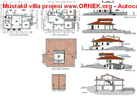 Müstakil villa projesi Autocad Çizimi