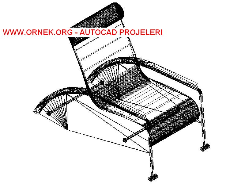 3 Boyutlu Metal Ayaklı Oturma Ünitesi Autocad Çizimi