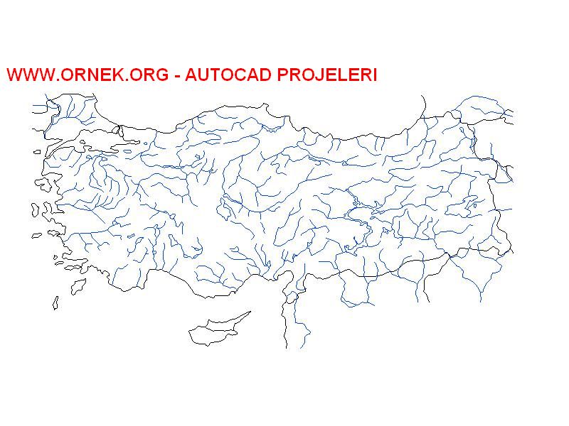 Türkiye Fiziki Haritası Autocad Çizimi