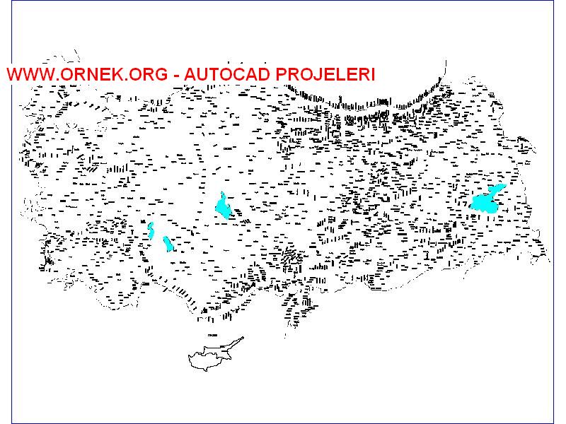 Türkiye Fiziki Haritası Autocad Çizimi