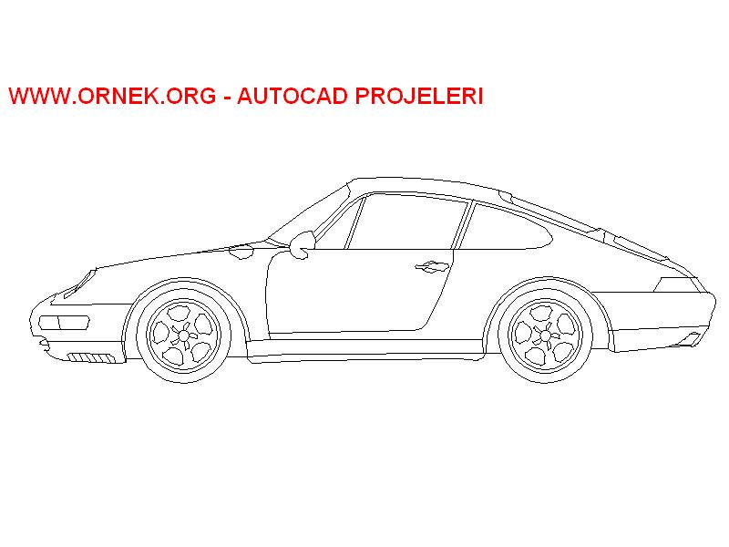 Porsche S Autocad Çizimi