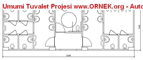 Umumi Tuvalet Projesi Autocad Çizimi